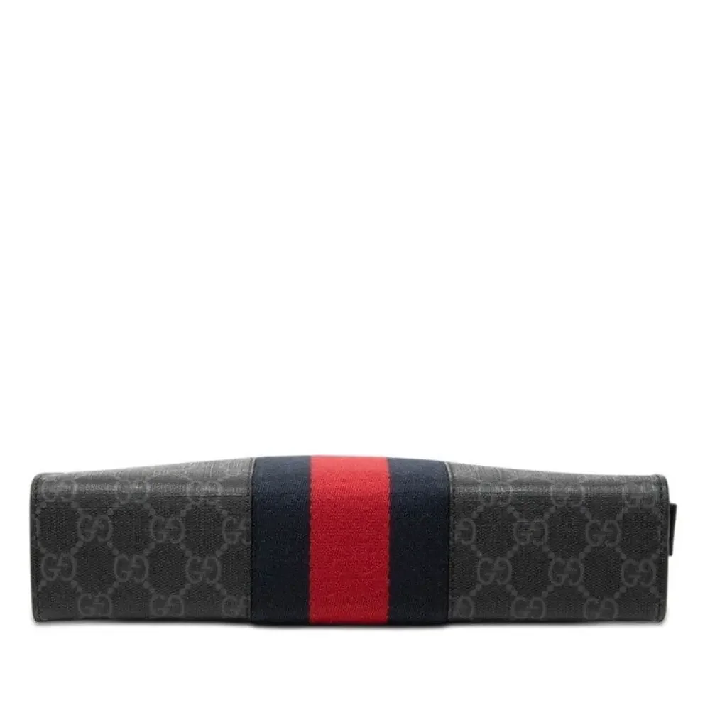 Gucci GG Supreme Sherry Line Clutch Bag Black